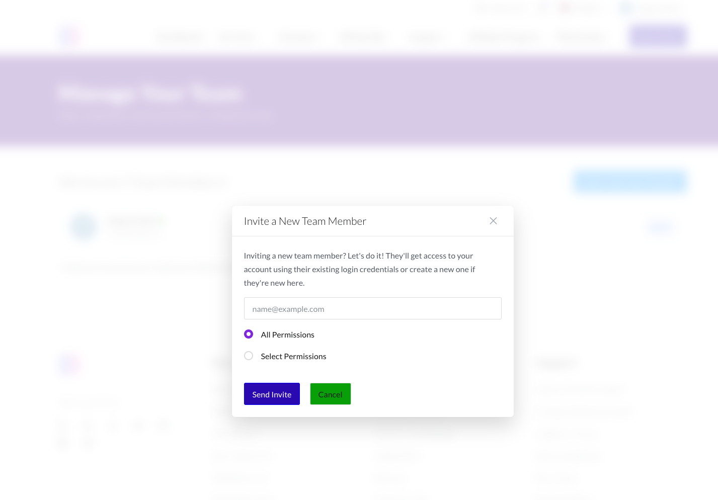 Invite User To Your WebHostingM Billing Account